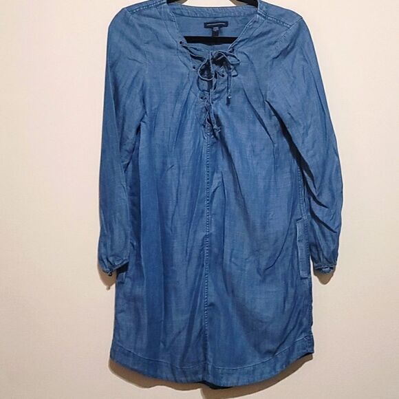 American Eagle Blue Jeans Tunic Dress Sz Small - Picture 2 of 9